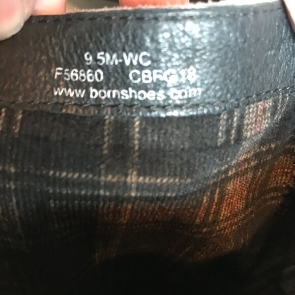 BORN Black Leather Tall Knee High Wide Calf Boot Womens 7 Side Zip - Picture 6 of 10